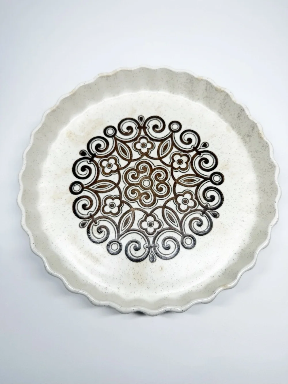 Vintage Biltons Celtic Rose Ironstone Pottery Quiche Pie Dish